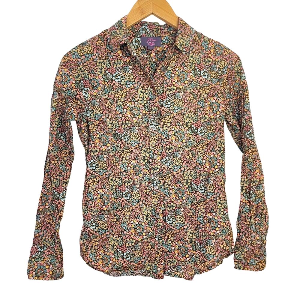 J Crew Button Down Shirt Floral Liberty Fabrics 0 - Picture 2 of 9
